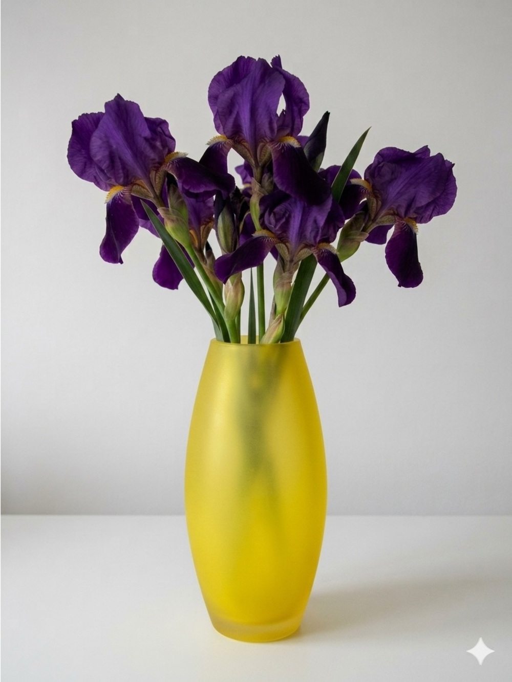 Vintage Satin Glass Vase 80s IKEA “Rotel” Frosted Yellow Memphis Style